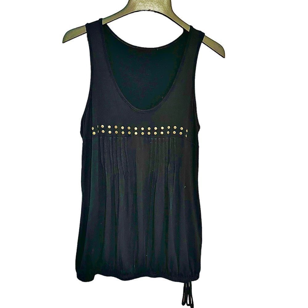 Black smocky studded tank size medium